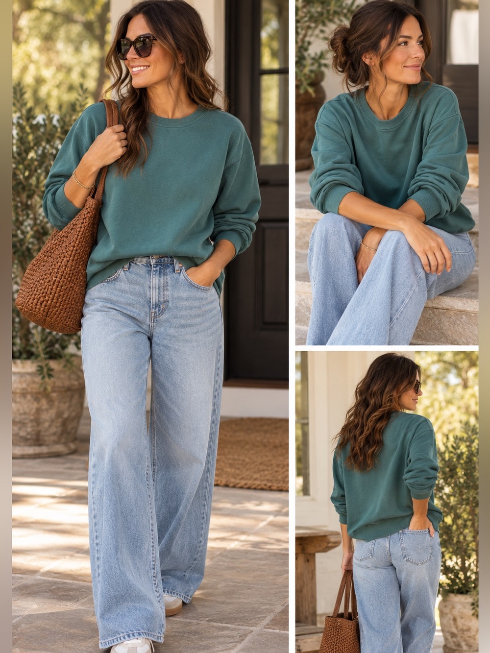 J Crew Vintage Fleece Army Green Pullover Sweatshirt Women’s XL Cotton